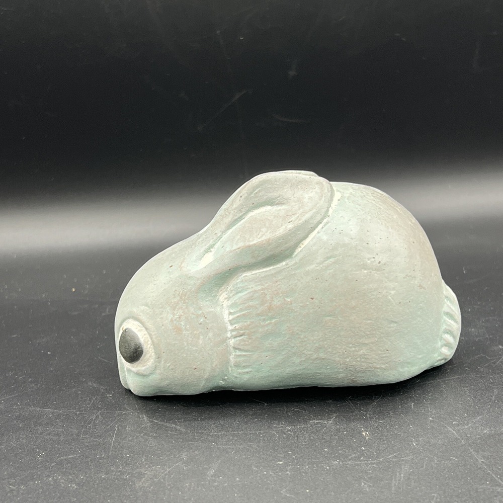 Vintage Isabel Bloom Bunny Concrete Sculpture Signed Rabbit Easter 4" - Picture 2 of 7